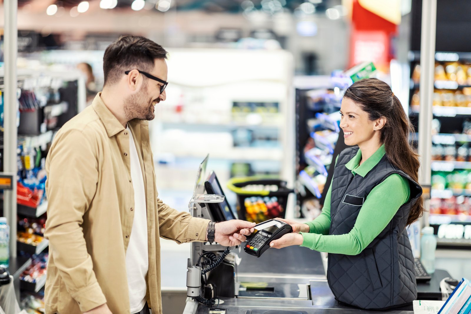 Modern retail store with POS and digital systems