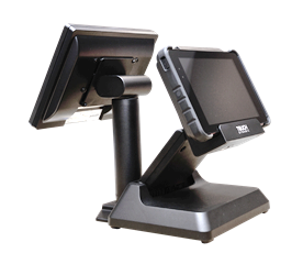 Touch screen POS terminal in food retail store